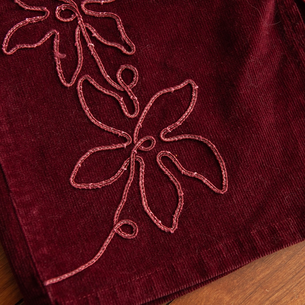 Maroon Corduroy Skirt - Picture 2 of 7